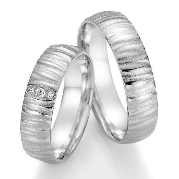 Nowotny-Collection Ruesch Trauringe Weissgold 66/48090-055 + 66/48100-055